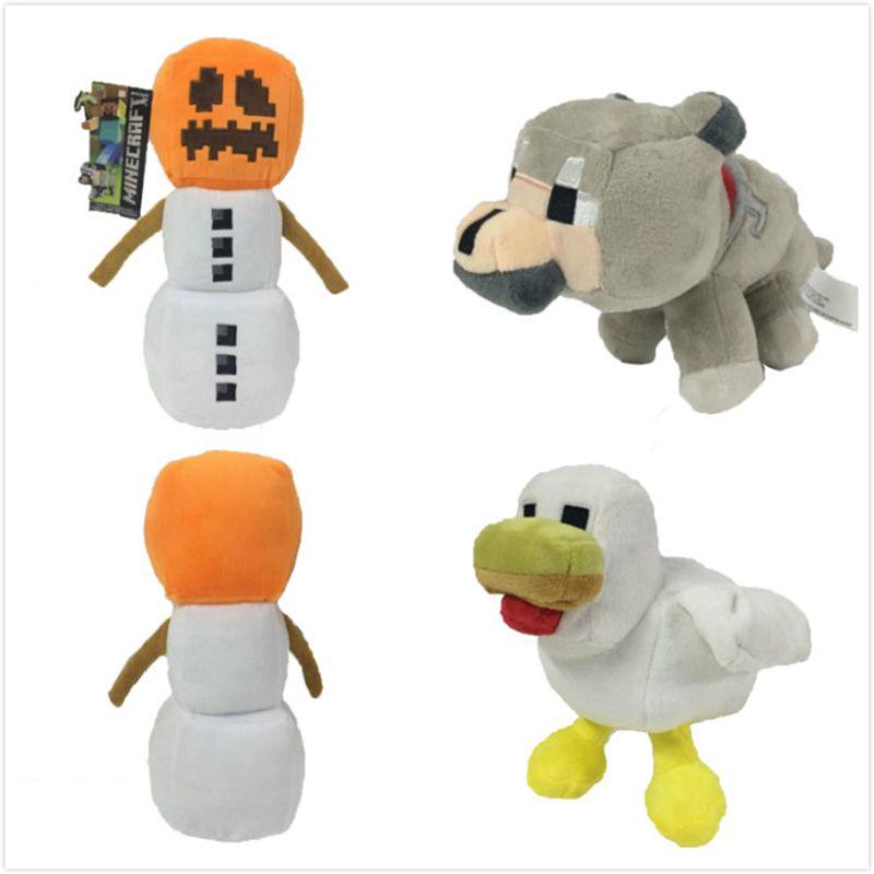 Adorable 20cm Minecraft Plush Toy Snow Golem Wolf Chickens Soft Stuffed Animal Gift