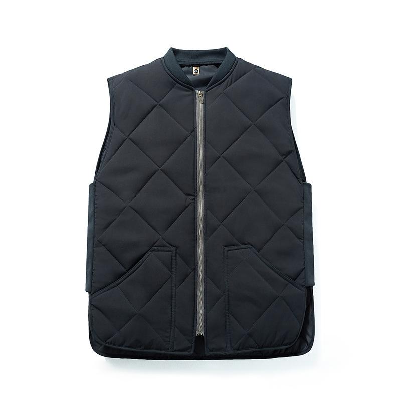 

Осень и Зима Новинка Мужской Клетчатый Жилет Хлопковый Мужской Повседневный Жилет с Бейсбольным Воротником Жилет M серый