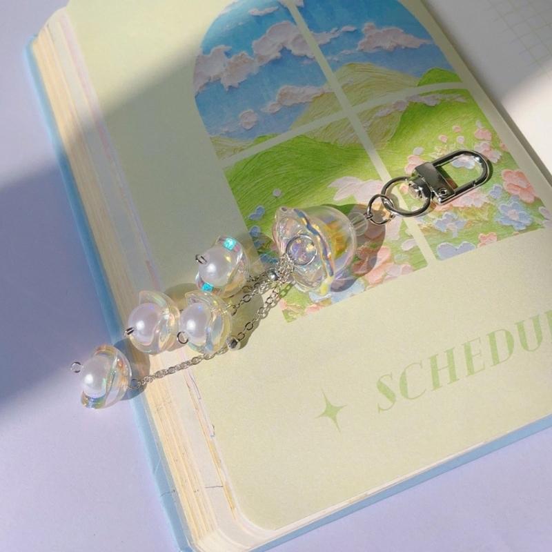 Stilvolles Handytaschen-Lanyard-Schlüsselanhänger für Damen und Mädchen mit Perlendesign Portemonnaie-Accessoire Tasche Hängender Schmuck