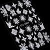 Art Decorations Winter New Year Design Charms Flower Snowflakes Christmas Nail Sticker 5D Embossed