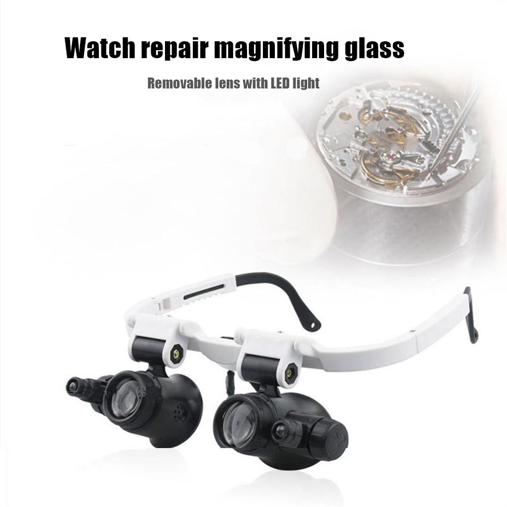 Jewelry Magnifying Glasses with LED Light Magnifier Eyeglasses Portable Lighted Loupe Tools Electronic Repair Close Work