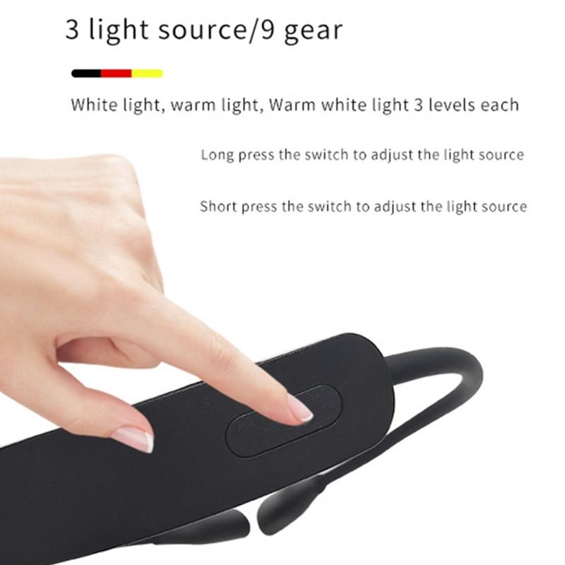 Versatile Neck Book Light LED Neck Reading Light With Adjustable Brightness,Soft Grip Pad,For Reading & Crafting