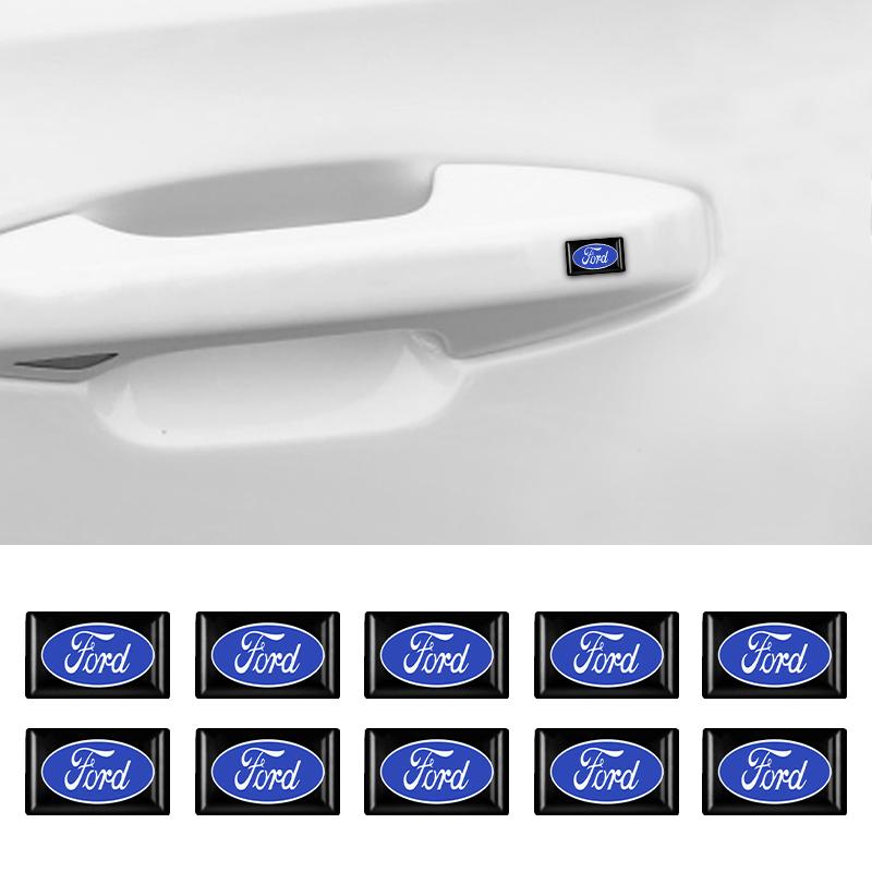 KLYE5 10/20Pcs 3D Epoxy Car Emblems Decor Sticker Auto Styling Decals Accessories For Ford Fiesta EcoSport Ranger Mondeo Mustang FOCUS