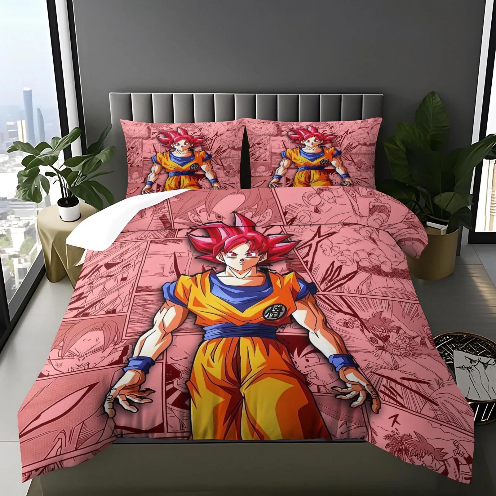 

Аніме Постільна білизна D-Dragon-Ball Підодіяльник і наволочка Ідеальна прикраса для підліткової спальні, 1-2 шт. наволочки/комплекти AU Single(140x210cm)&set