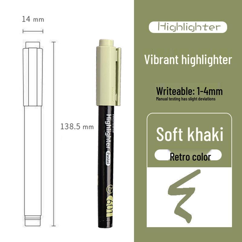Monami 601 Korean Fluorescent Marker Pens, 12 Colors, Large Capacity, Creative Design (06021)