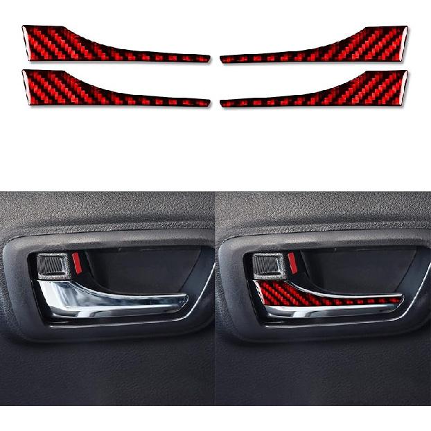 NVCNX Real Premium Carbon Fiber Compatible with Toyota Tacoma 2018 Accessories Car Bed Light Switch Button Panel Cover Interior Trim Red