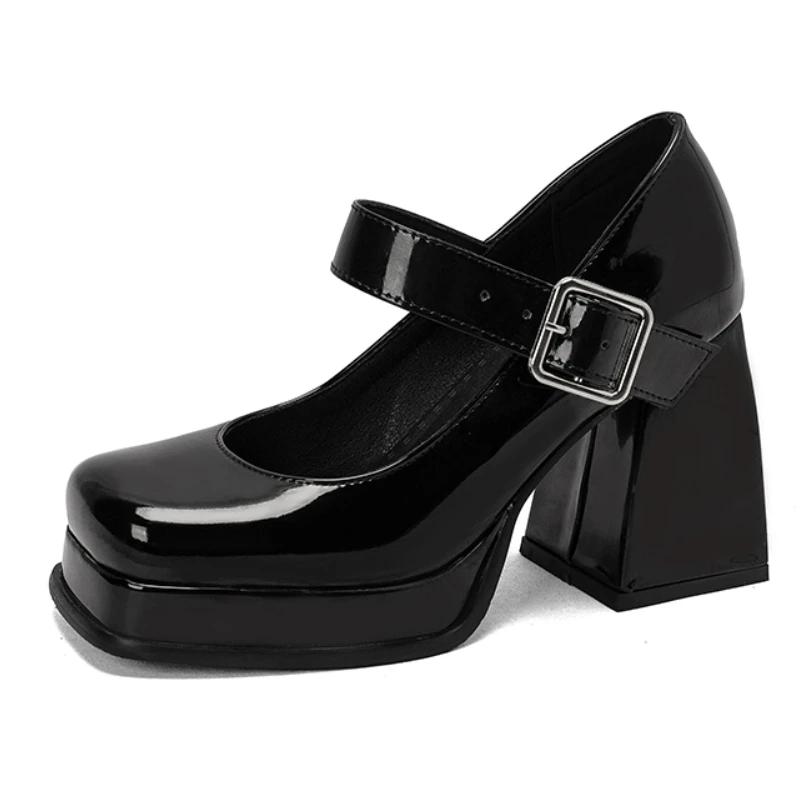 

Brand Women s High Heels Pumps Platform Big Size 46 Lolita Mary Janes Shoes Elegant Black Red Pink Heeled Wedding Shoe For Girls 34 чёрный