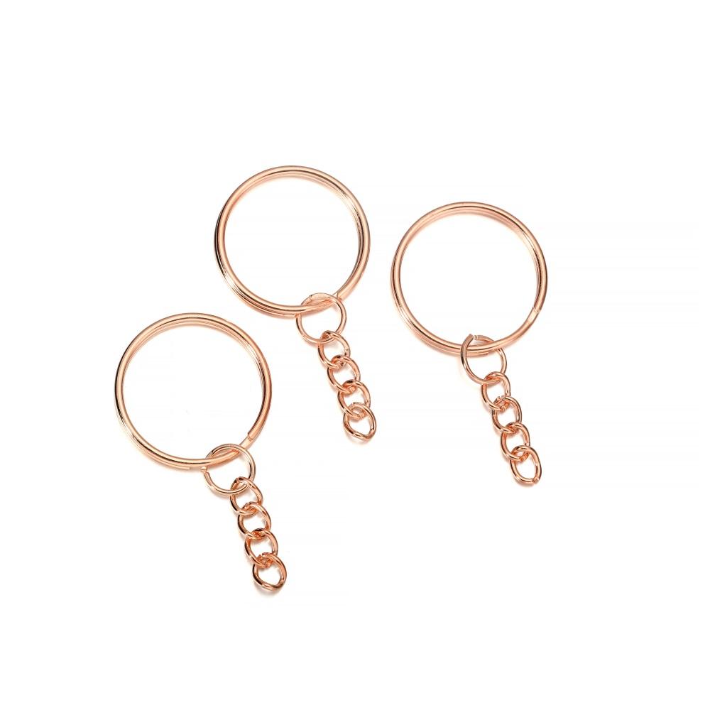 10 Teile/los 25mm Schlüssel Ring Schlüsselanhänger Gold Farbe Rhodium Runde Split Schlüsselbund Schlüsselanhänger für DIY Schmuck Machen Entdeckungen zubehör