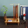 Natural Bamboo Chinese Brush Pen Holder Calligraphy Rest Ink Hanger 8/10 Needles Writing Brush Holder