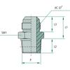 Straight Threaded Connection GA 9/16 - JIC X 1/4 - NPT 17 GRANITE