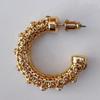 Hong Kong Style Rhinestone Woven Retro C-Shaped Hoop Earrings