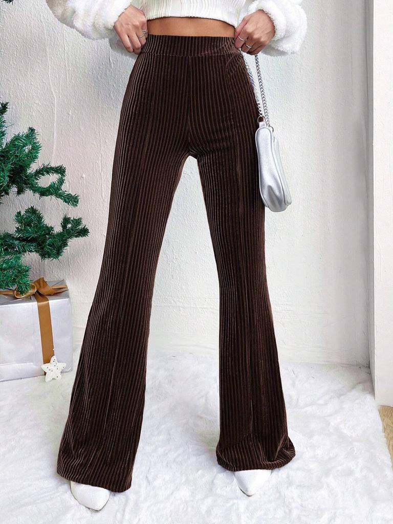 Fall Winter New European and American High Waist Corduroy Wide Leg Pants Women's Casual Wide Leg Long Leggings