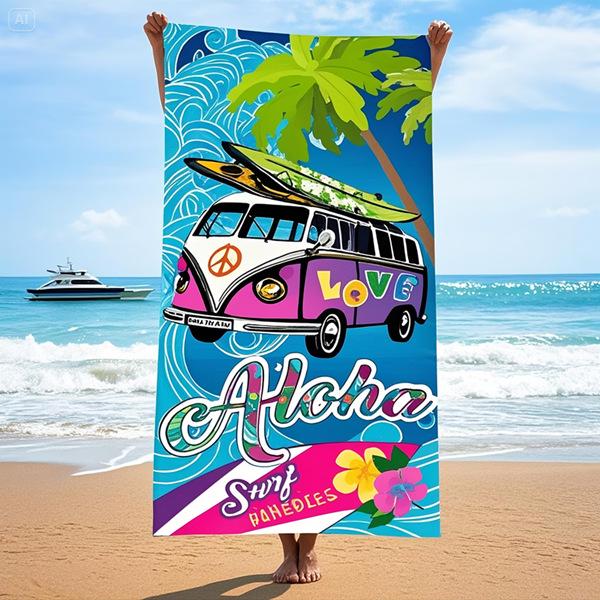 Cross-border Soft Quick-Dry Beach & Sport Towel - Absorbent, Lightweight, Printed Design