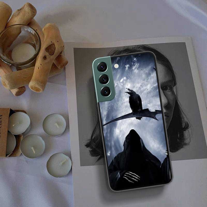 Death Grim Reaper Skull Phone Case For Samsung S25 Edge S24 FE Galaxy S22 Ultra S21 Plus S20 S23 S10 Plus Cover Silicone Soft Co