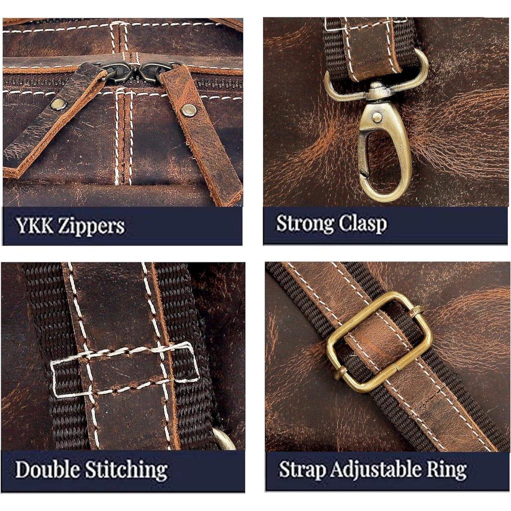 Leather Briefcase For Men Business Travel Fits 17'' Laptop Messenger Bag Office Briefcase Bag For Men Top Choice Gifts