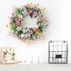 Corona de Flores Artificiales de Verano de 17.7 Pulgadas con Varios Tipos de Flores para Decoración de Puerta o Pared