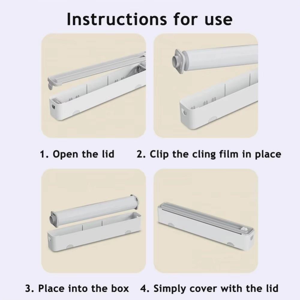 Wall Mounted Plastic Wrap Cutter Space Saving Tin Foil Cutting Box Food Film Dispenser Restaurants