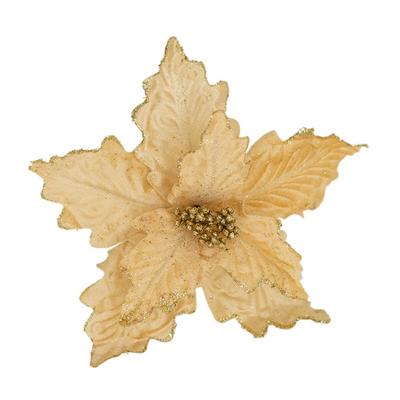 Exquisite DIY Artificial Christmas Flowers Handmade Flower Head Simulated Christmas Flower Fake Xmas Tree Ornaments Home Decor