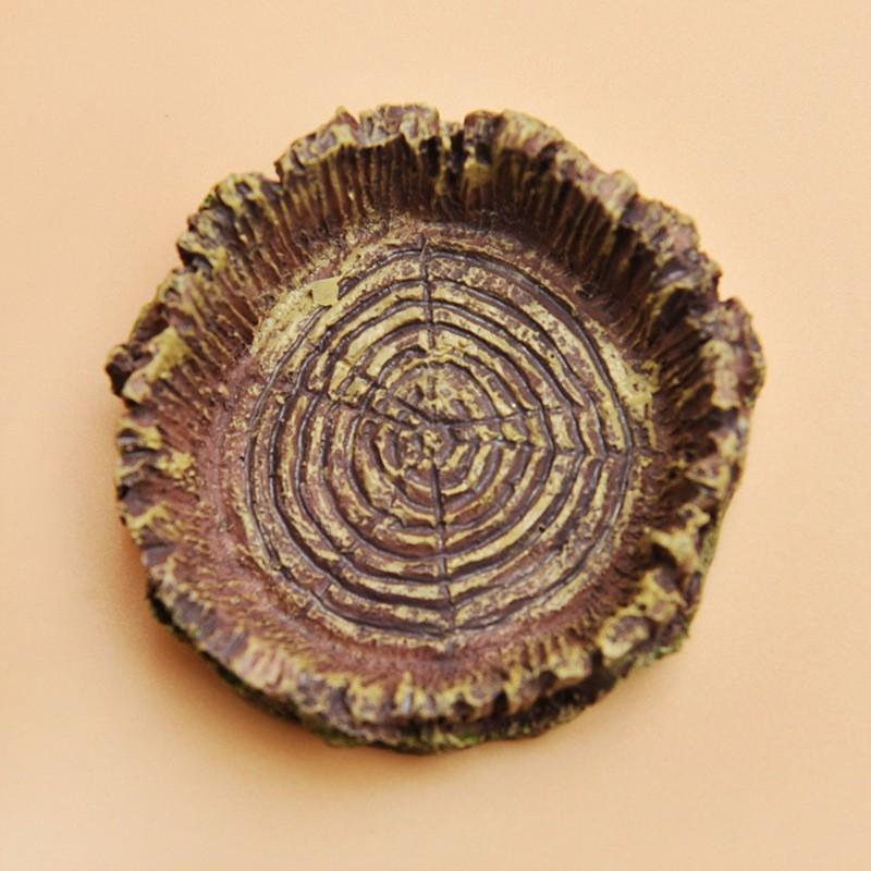 Resin Reptile Food Water Dish Lizard Gecko Turtle Frog Spider Snake Terrarium Decorative Tree Stump Feeder