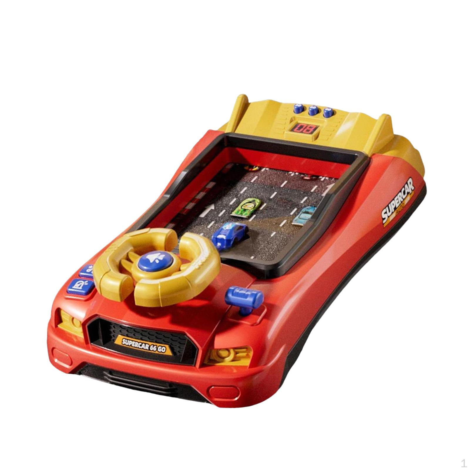 

Car Steering Wheel Toy, Educational Driving Simulator for Boys red Timer version