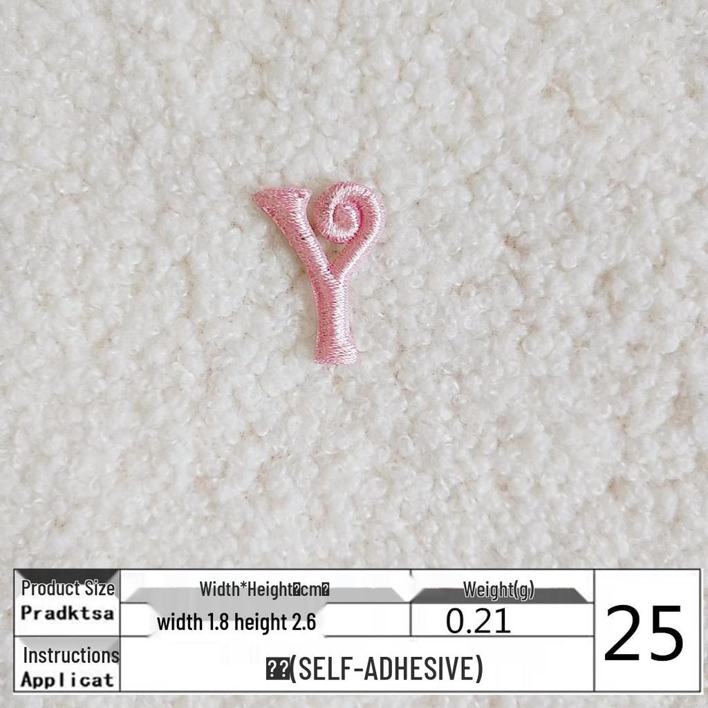 Pink English Letter Embroidery Patch for DIY Clothing