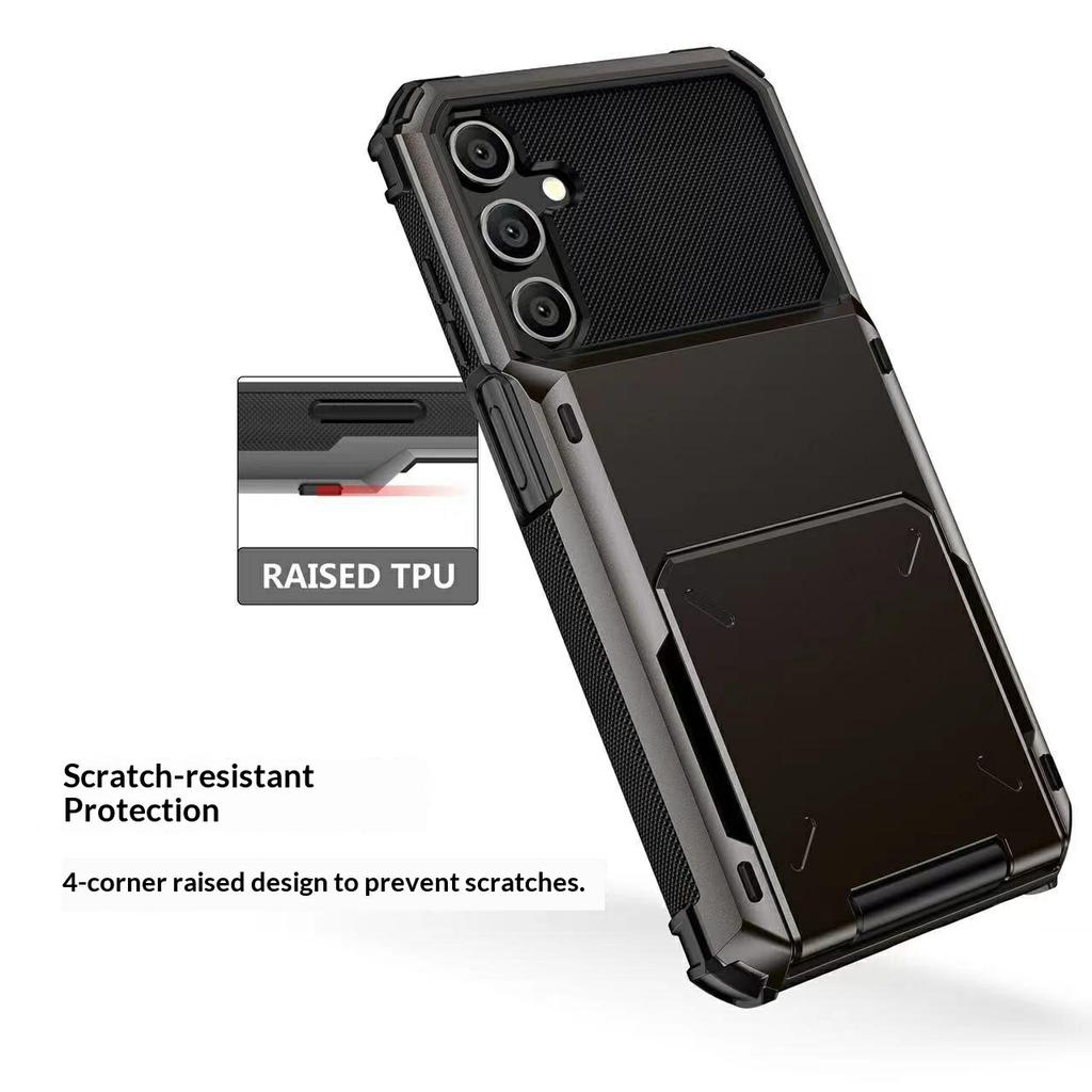 For Samsung Galaxy S26+ Case PC + TPU Dual Layer Back Phone Cover with Card Holder