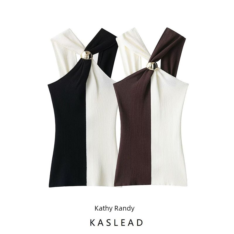 Kaslead New Women Clothes Western Style Simple Accessories Knitted Neck Collar Top 4938016