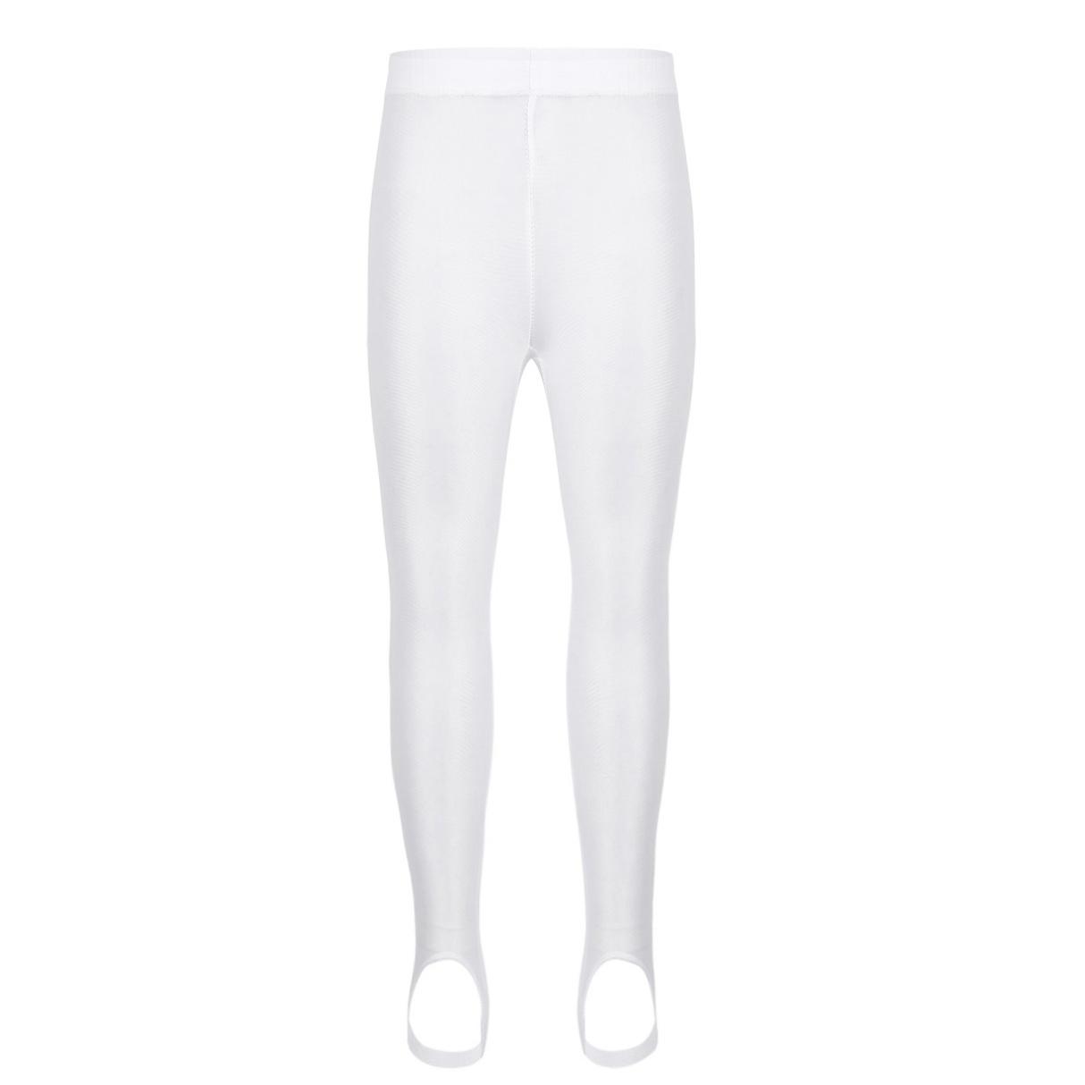 Inlzdz Kinderen Meisjes Stijgbeugel Panty's Dans Ballet Yoga Gymnastiek Leggings Panty's Podiumvoorstelling Kostuums Kousen 10-12 Years wit