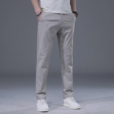 2023 Herren Casual Business Straight Pants: Trendy, einfarbige, weiche lange Hose mit mittlerer Taille