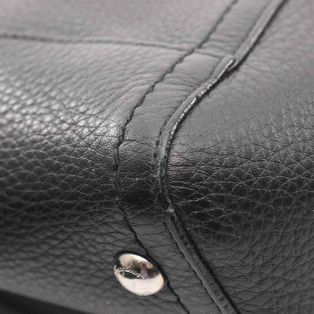 Used Salvatore Ferragamo Gancini Handbag leather Black Used Women