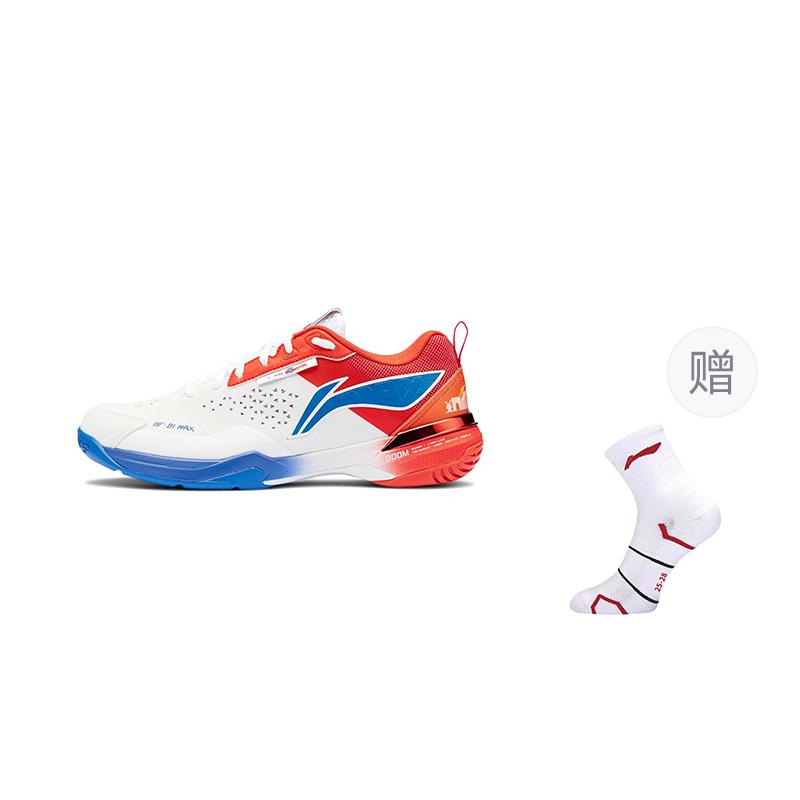 Li Ning Textilní, Syntetická kůže Odolná proti oděru Prodyšná Nízké Badmintonové boty Unisex Bílá Červená Modrá AYAU005-1
