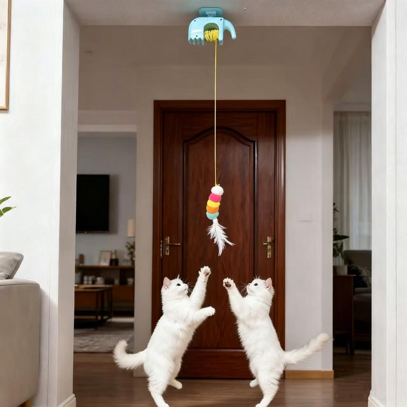 Rechargeable Interactive Automatic Electric Flying Bird Cat Toy Hanging Door Elastic Rope For Pet Stress Relief Pet Toys