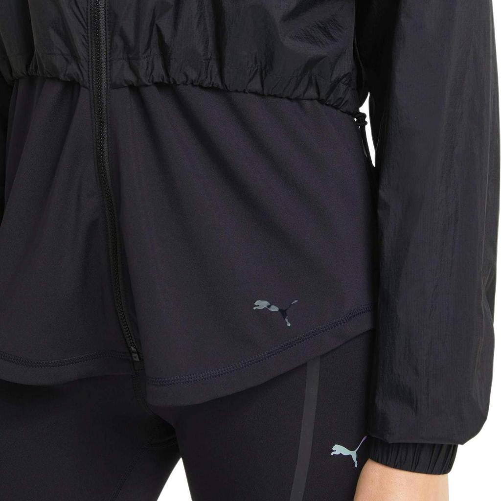 Puma Logo Solid Color Hooded Jacket Women jackets Black 520271-01