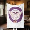 1pc Owl Envelope Night Outdoor Flannel Throw Blanket All Season Soft Warmth,Home Decor 1031185