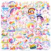 50 Rainbow Bunnies Cute Wind Independent Personality Diy Decorative Stickers Waterproof Gooka Stickers