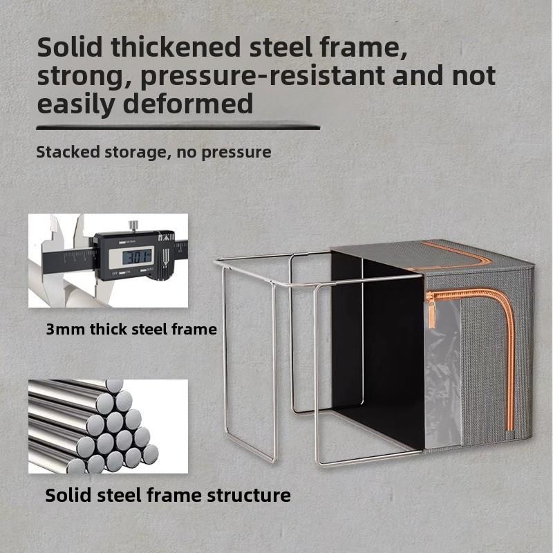 Transparent Clothing Cotton Quilt Storage Box Household Oxford Cloth Nylon Fabric Sorting and Storage Box Large Storage Box