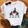 Disney Cartoon 2025 Travel Pattern Printed T-Shirt Summer Women's Casual Tops T-Shirt Fashion Clothing Harajuku Y2k T-Shirt