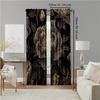 Set Of 2 Versatile Polyester Transparent Curtains Home Decoration Black Golden Floral Use Bedrooms Living Rooms Curtain Ideal For Room