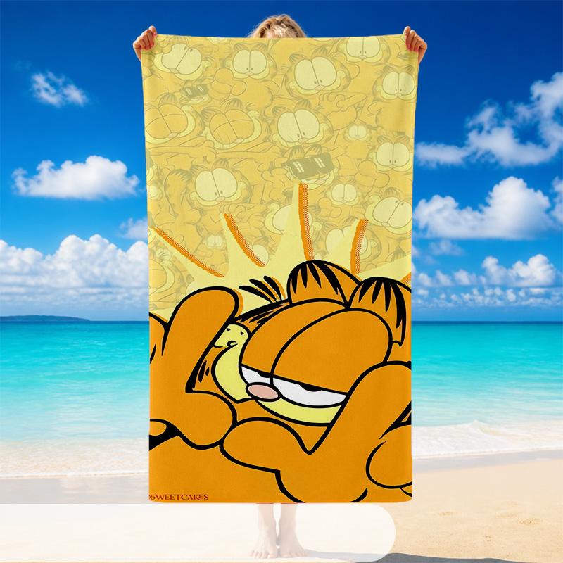 Quick Dry Beach Towel Garfield cartoon Pattern, Lightweight Absorbent Towel for Pool Beach Vacation Use