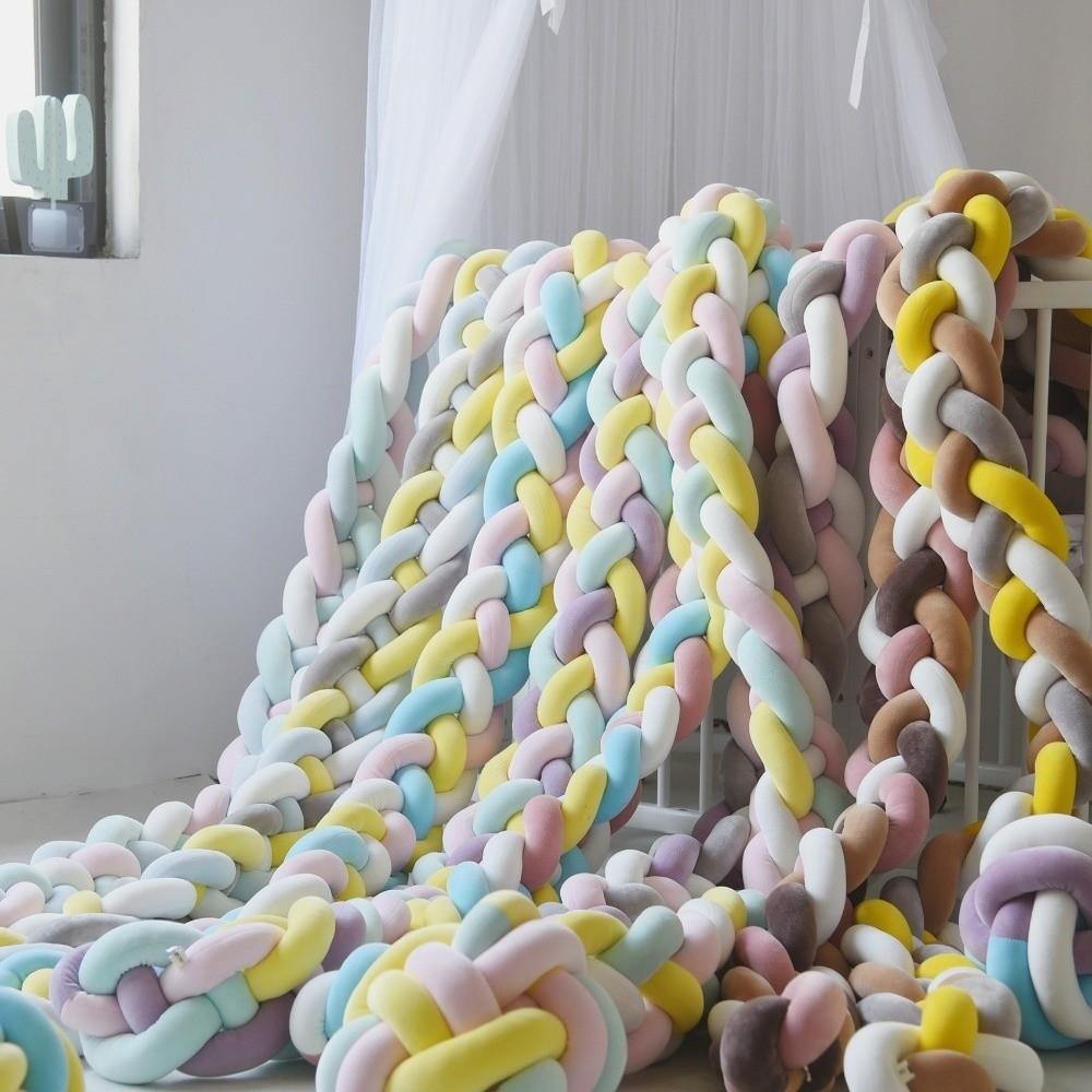 Handgefertigter Bettschutz Atmungsaktives Geflochtenes Kissen Babykrippenschutz Gitterbettumrandung Heimdekorationen