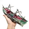 24*12cm Aquarium Ornament Boat Large Plactic Sunk Pirate Ship Fish Tank
