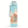 1PC Soft Dried Floral Bouquet 750ml Color Plastic Sports Water Bottle Leakproof Flip Straw Lid For Sports Office Home Use