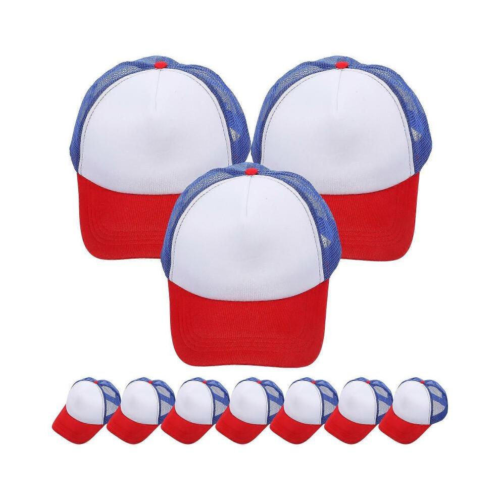 Baseball Caps Sublimation Blank Mesh Baseball Cap for Hiking Family Outings Sponge Trucker Hat Style 10Pcs