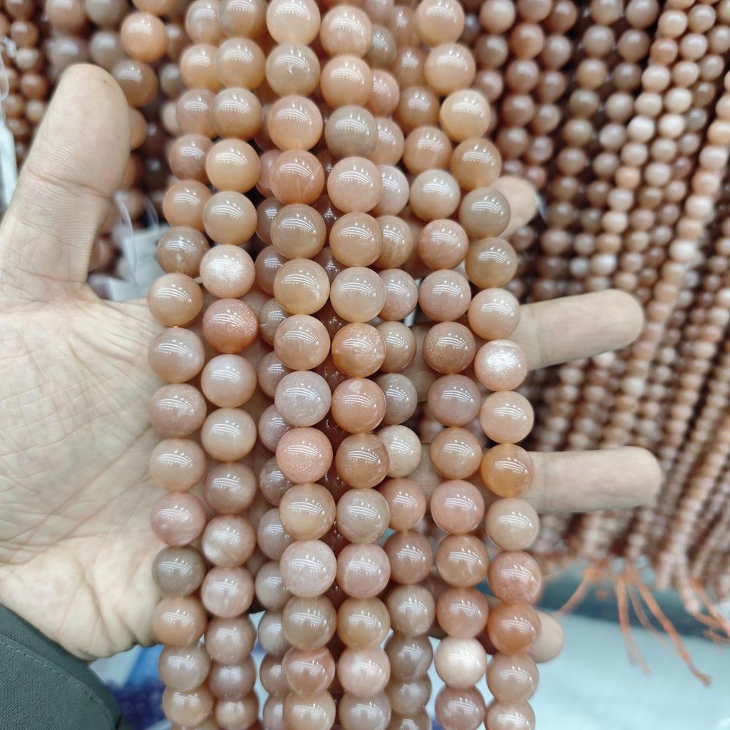 5A Sunstone, Orange Moonstone & Labradorite Round Beads - Semi-Finished Bracelet