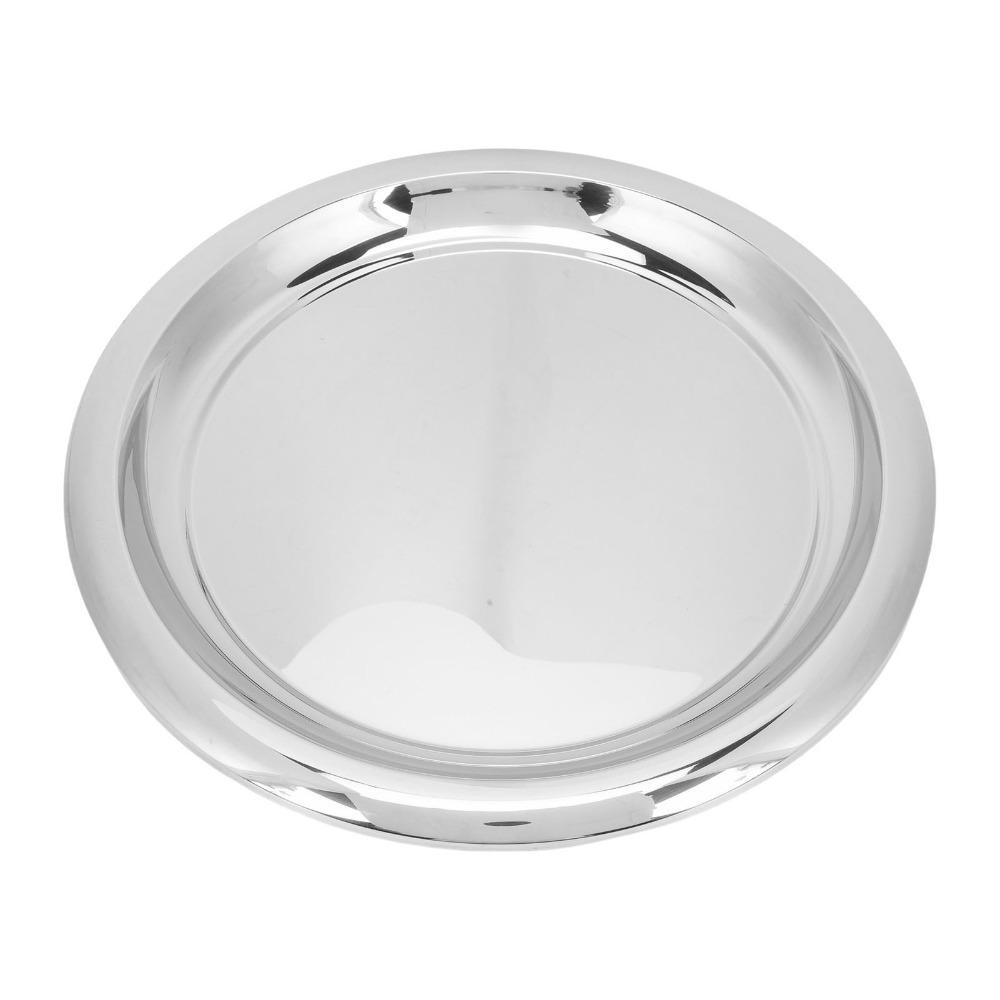 Rustless Steel Food Platter Raised Anti Spill Display Plate Easy To Clean Storage Tray  For Drinks