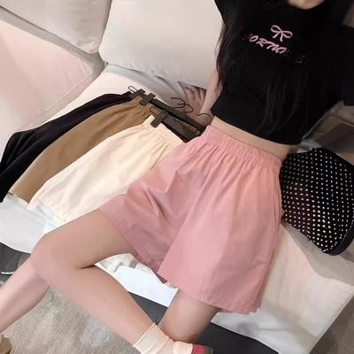Shorts for Women's Summer Thin Loose High Waist Casual Japanese Lazy Style Five-point Pants Wearing Ice Silk Wide-leg Pants