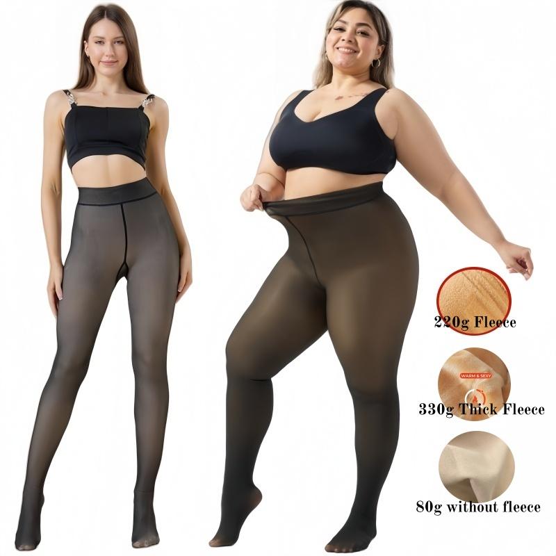 Plus Size 115Kg Thermal Stockings Woman Warm Insulated Tights Sexy Women Pantyhose Fake Stockings Skin Effect Translucent Tights
