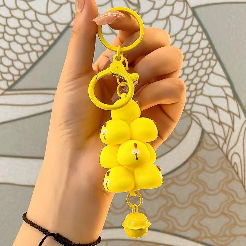 

Cute Pig & Panda Cartoon Stacking Toy Pendant - Creative Couple Keychain Bag Accessory