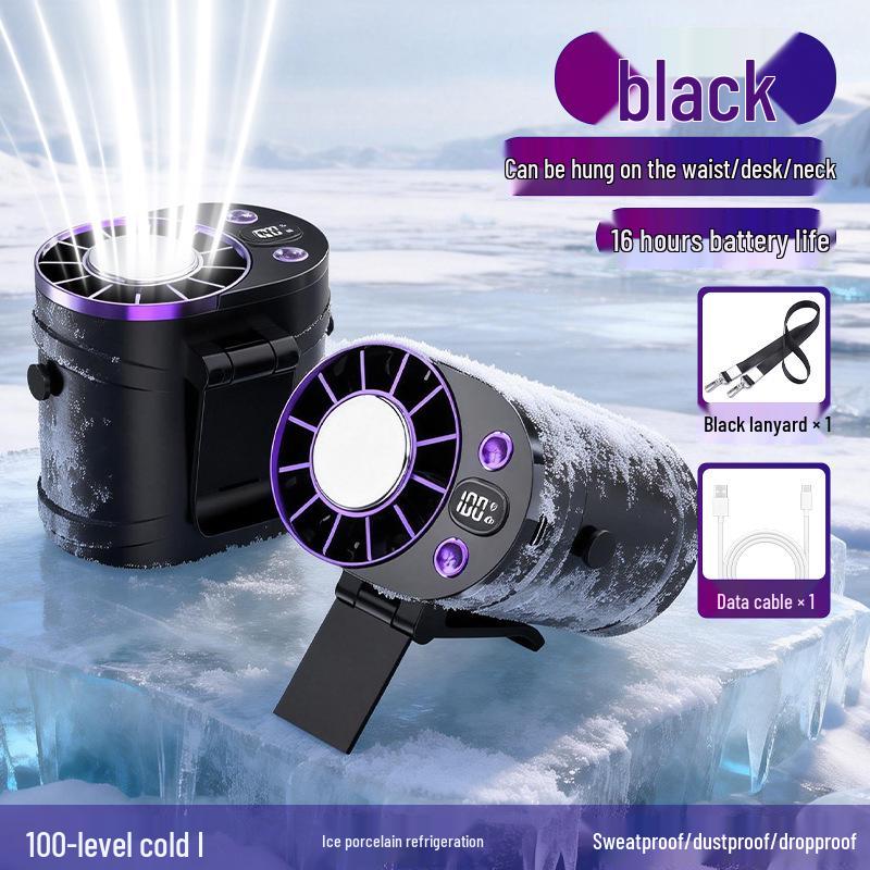 Portable Clip-on Waist and Neck Fan with Strong Cooling Brushless Motor чёрный