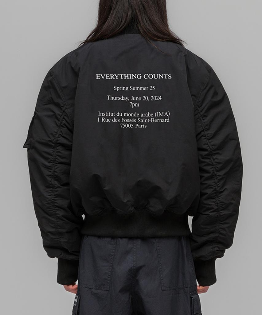 032C (U) Guest List Classic Bomber Jacket Black